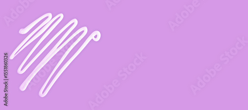 Cream lines on pink lavender background with copy space, cream texture reflects beauty, skincare and calmness. Cream supports softness, cream ideal for cosmetic branding and wellness visuals