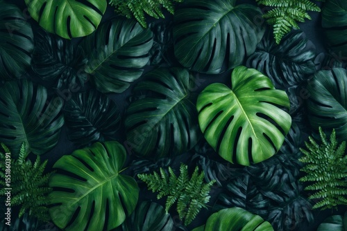The concept of environmental conservation is highlighted by an art installation composed of green leaves
