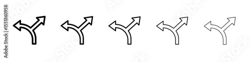 Separating arrow in two part icon simple illustration logo art