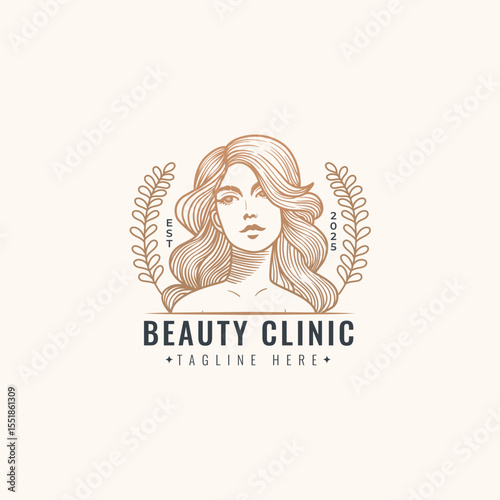 Beauty Clinic logo Vector Illustration