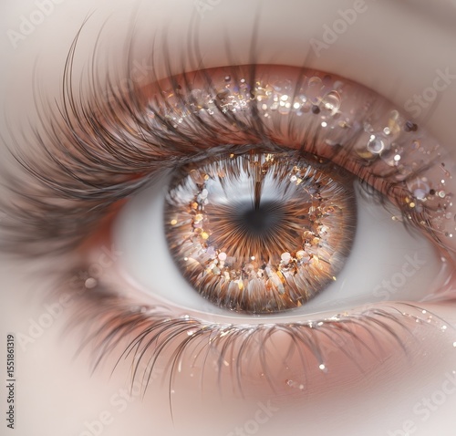 A closeup ai generated image of beautiful human hazel eyes