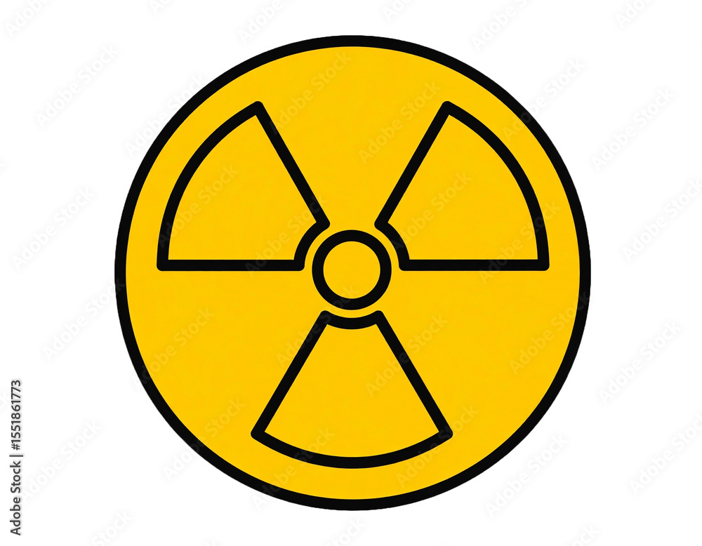 radiation warning sign on white background radiation warning sign on white background