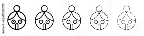 Shocked Girl icon simple illustration logo art
