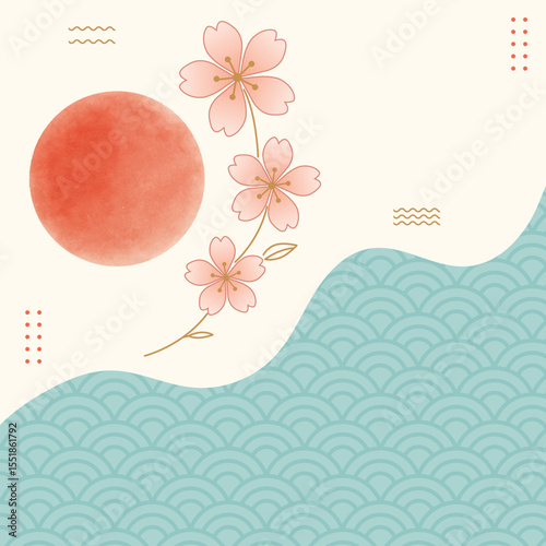 Elegant Japanese Design with Cherry Blossoms