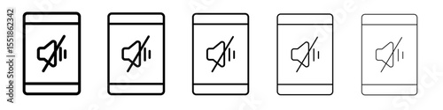 silent phone icon simple illustration logo art