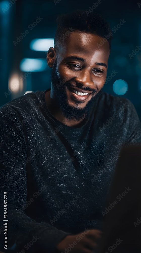 Fototapeta premium Confident man reviewing portfolio performance on digital display