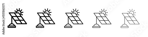 Solar panels icon simple illustration logo art