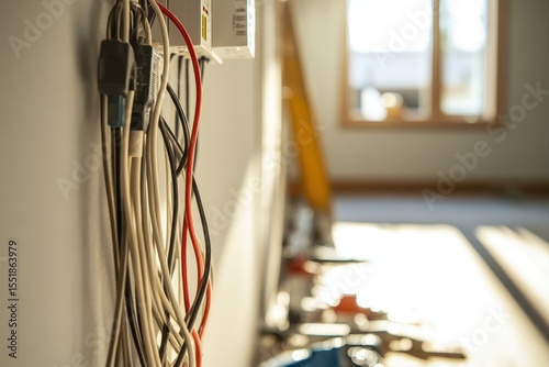 Electrical Wiring and Cables in Renovated Space with Natural Light