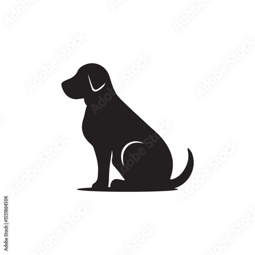 Dog vector silhouette,black color isolated on white background.Vector illustration