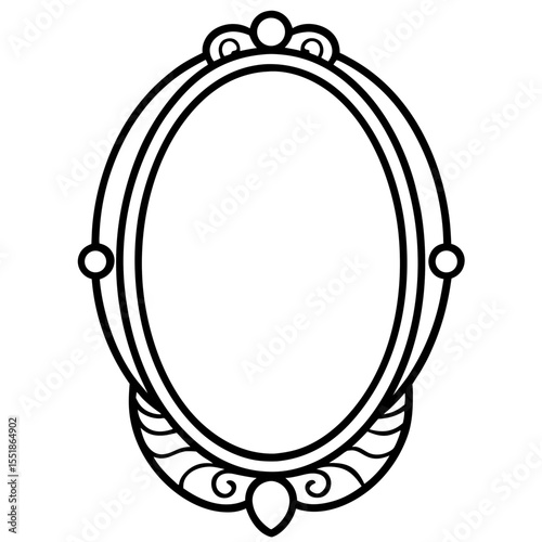 Round Decorative Mirror Vector