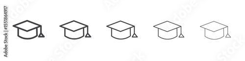 Square academic cap icon simple illustration logo art