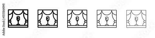 Stand up and theater show icon simple illustration logo art