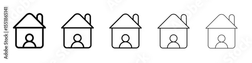 Stay home icon simple illustration logo art