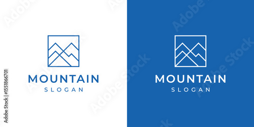 simple outline mountain logo design