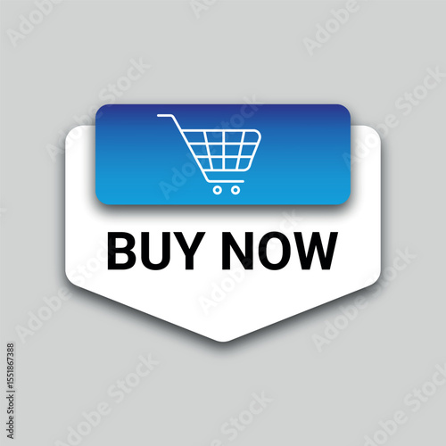 modern buy now button with shopping cart icon on gradient blue and white background for ecommerce use	