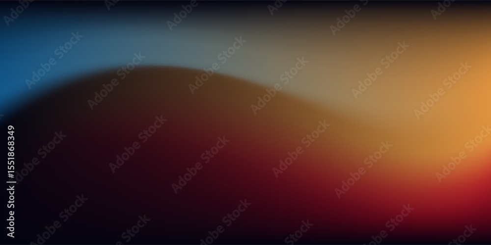 Obraz premium Dark blue orange red grainy texture background abstract vibrant color wave shape black backdrop noisy wide banner header design