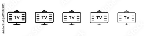 Television icon simple illustration logo art