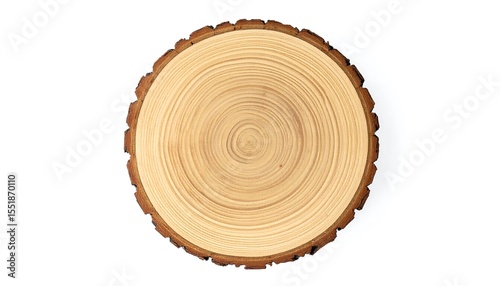 Wood slice with annual rings.
