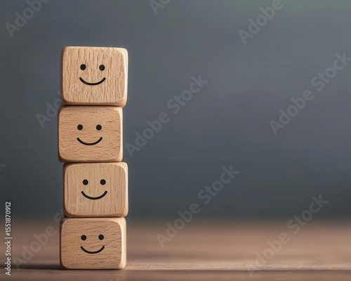 Conceptual cube stacking with business goals written on faces