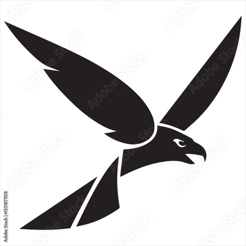 Minimal Falcon Logo Design,  Elegant Silhouette Style Vector Art for Bold Branding, Professional Identity, and Clean, Nature-Inspired Logo Concepts
