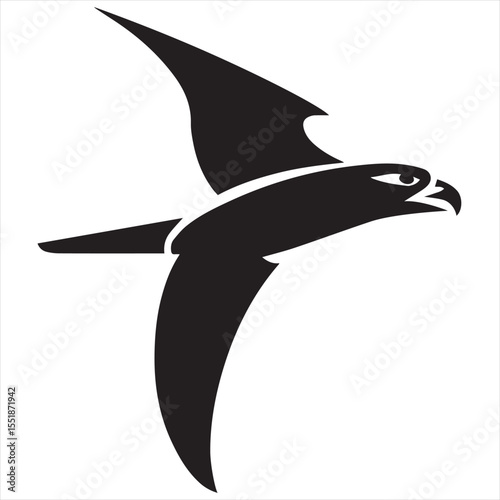 Minimal Falcon Logo Design,  Elegant Silhouette Style Vector Art for Bold Branding, Professional Identity, and Clean, Nature-Inspired Logo Concepts
