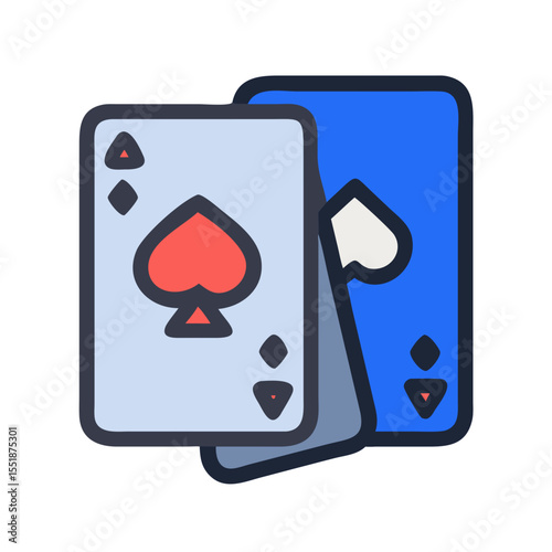 Blackjack Playing Cards  Ace and Face Card Combination on Table
