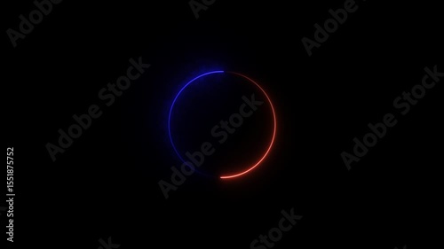 Neon effect circle frame Loop background 4K