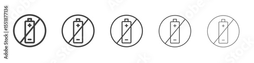 um Batteries Forbidden icon simple illustration logo art