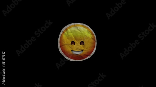 Animated Papercraft Crying with Laughter Emoji