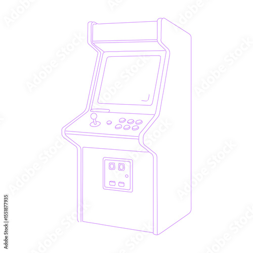 arcade game machine line art outline illustration