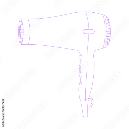 hair dryer line art outline illustration