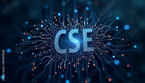 CSE Text with Circuit Board and Lights