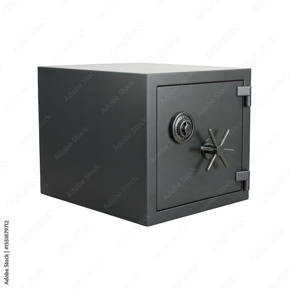 A Sturdy Metal Safe With A Combination Dial Lock And Rotating Handle Isolated On A Transparent Background A Sturdy Metal Safe With A Combination Dial Lock And Rotating Handle Isolated On A Transparent Background