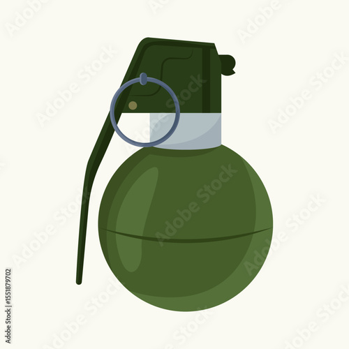 Green Military Hand Grenade Illustration Explosive Device Icon