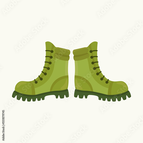Durable Green Hiking Boots Sturdy Footwear for Outdoor Adventures