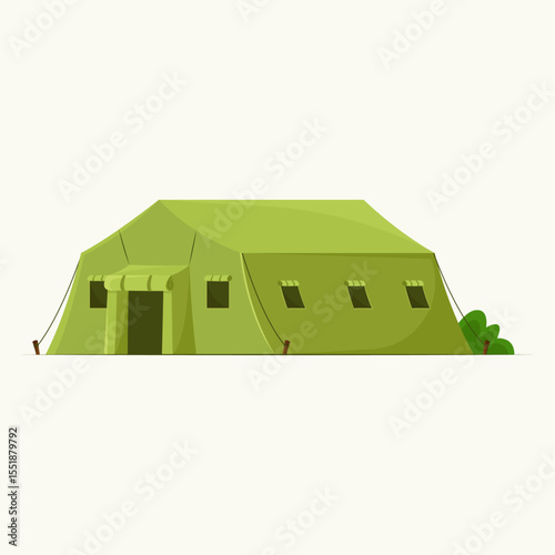Large Military-Style Green Tent, Camping Shelter, Outdoor Expedition