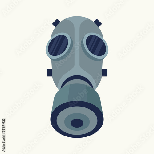 Protective Gas Mask Illustration Safety Equipment Icon Design