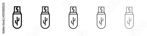 Usb stick icon simple illustration logo art