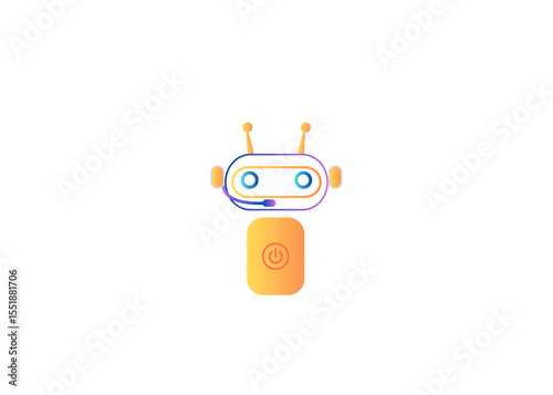 Chatbot AI Communication, blue robot toy,Futuristic chatbot and artificial intelligence assistant concept. PNG