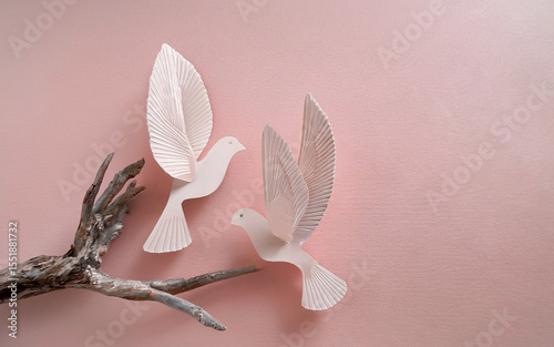 political freedom, dove, bird, minimalist composition on a pastel background