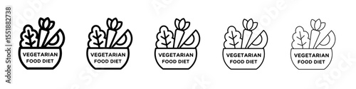 Vegetarian food diet icon simple illustration logo art