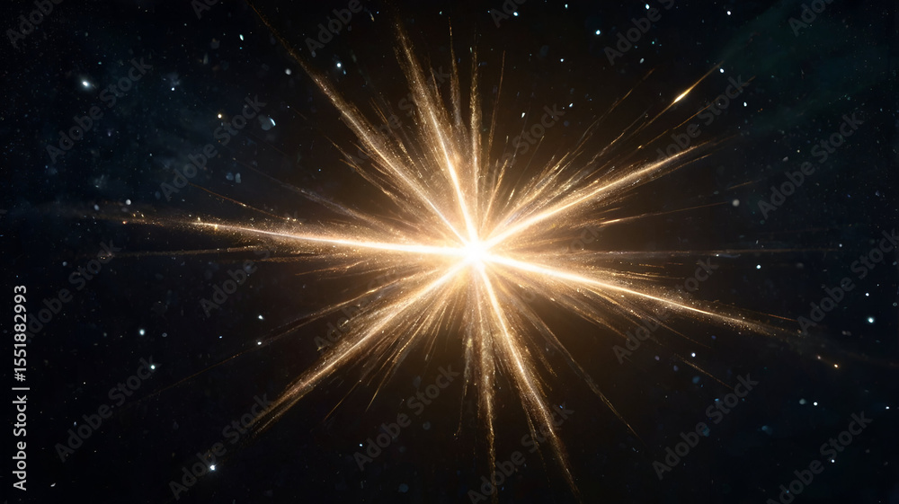 Fototapeta premium Transparent Sparkling Dust & Flare with Burst Glow Effect