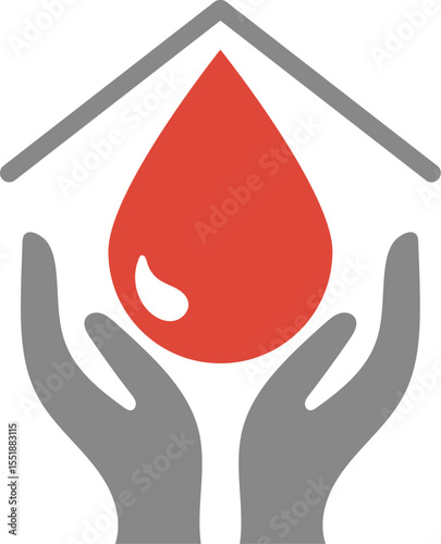 Blood donation logo design, blood donation vector illustration
