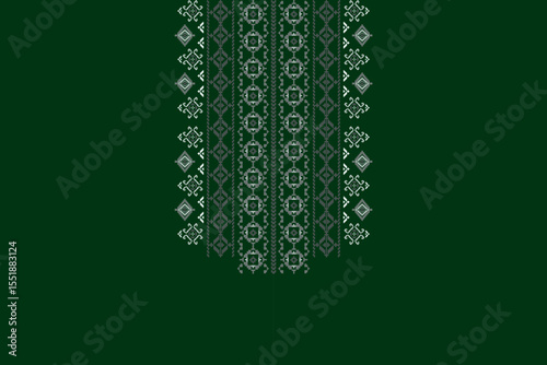Neck geometric abstract Aztec oriental embroidery traditional border pattern. Native geometry neck decorative design for fashion, texture, element, neckline, textile, fabric, clothing, printing