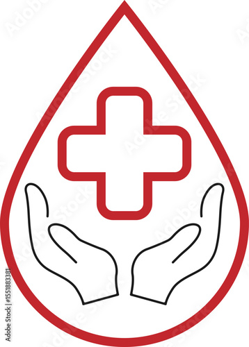 Blood donation logo design, blood donation vector illustration