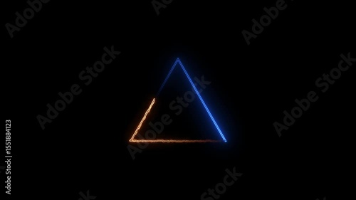 Simple neon triangle animation Triangle animation by cyan neon on black background.