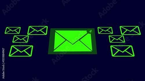 Email marketing concept, email with notification alert, Direct selling project in customer list business for email.