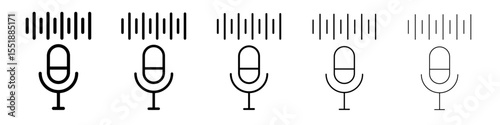 Voice recognition icon simple illustration logo art