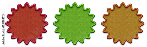 set of green embroidery shapes for background. PNG file embroidery
