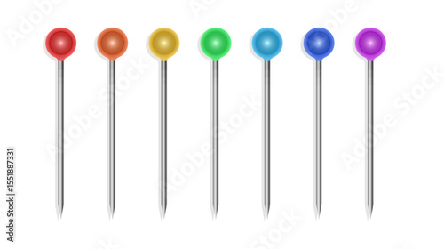 Set of headed Straight Pin A Versatile Tool for sewing and needlework Crafts Vector illustration